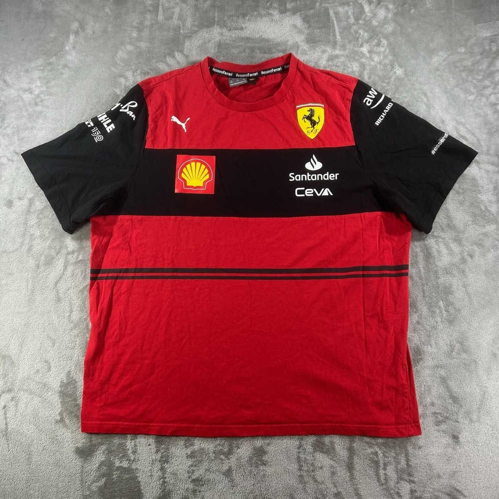 Ferrari Shirt Mens 2XL Red Racing Formula 1 F1 Puma Scuderia Shell Santander